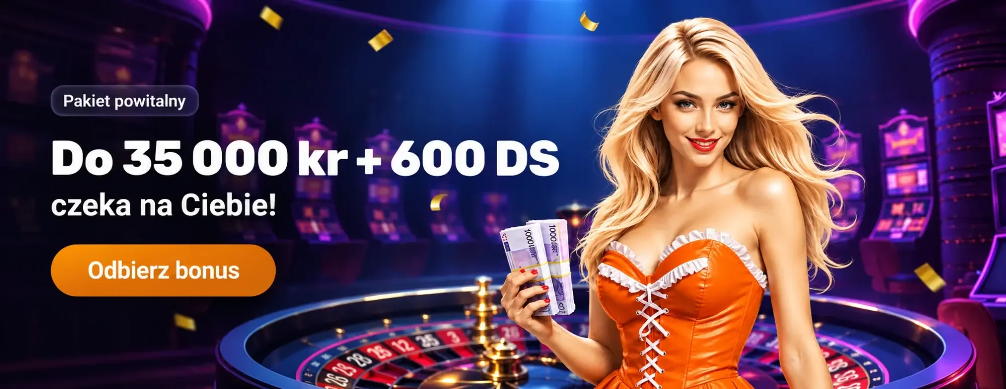 Baner promocyjny platformy Vox Casino z ofertą bonusową
